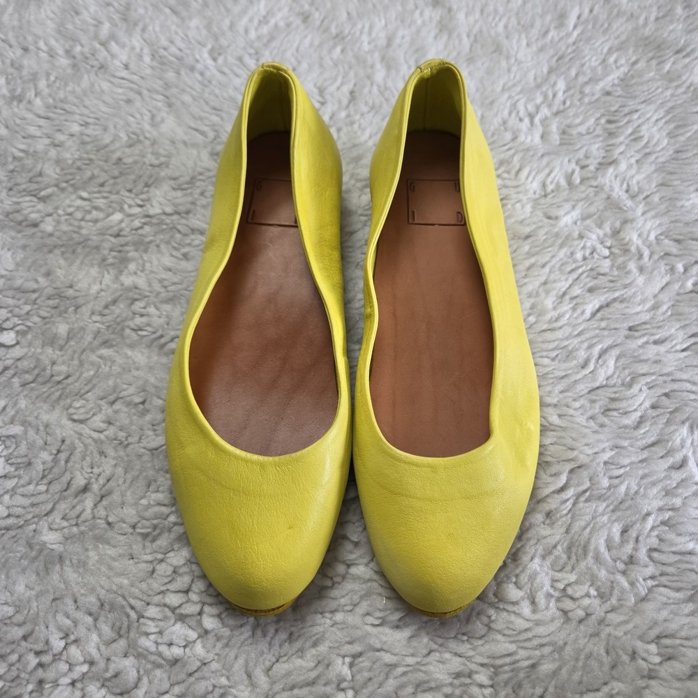 Guidi Leather Ballet Flats Shoes Women's 37 / 6-7 Yellow